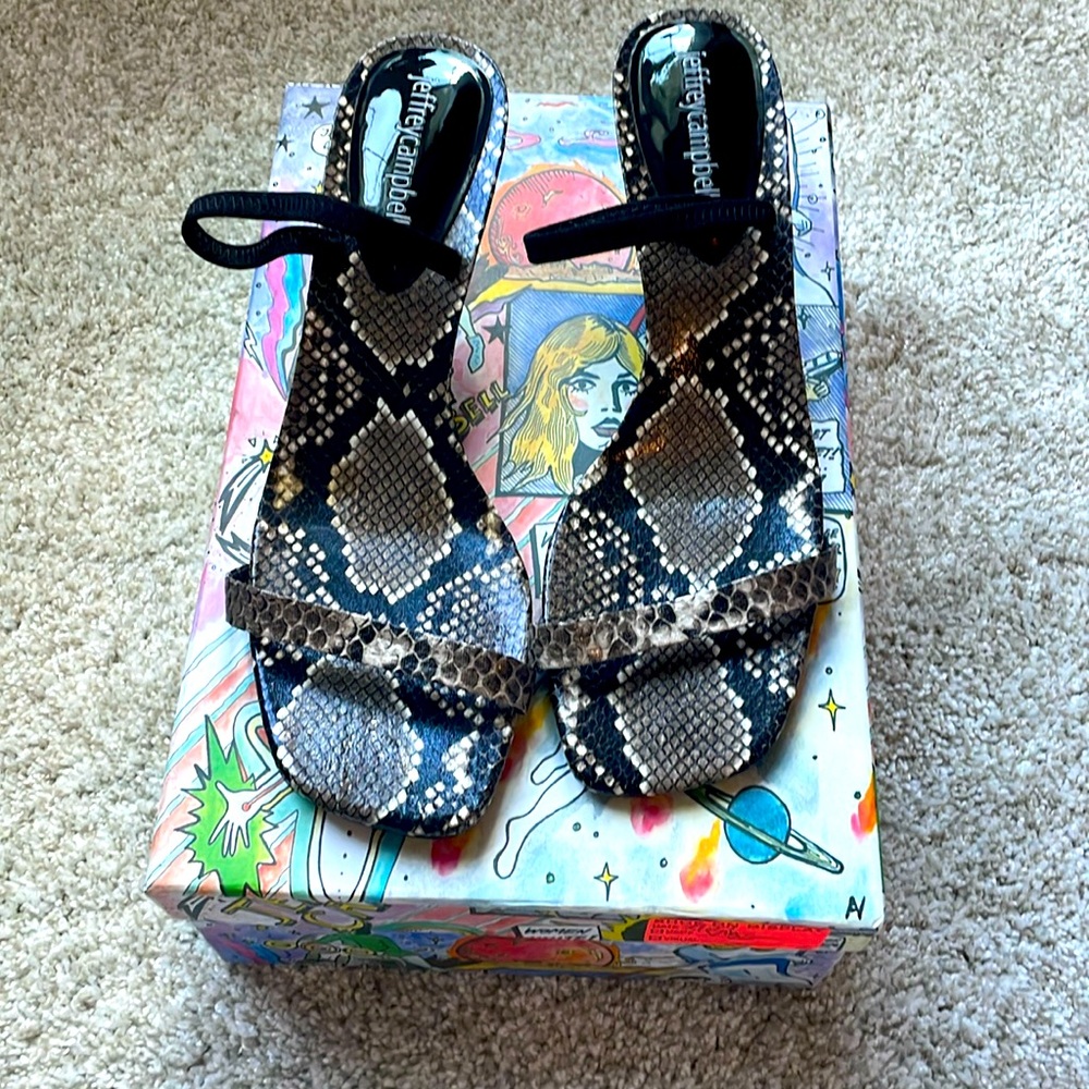 Jeffrey Campbell HERA-HI brown black multi snake